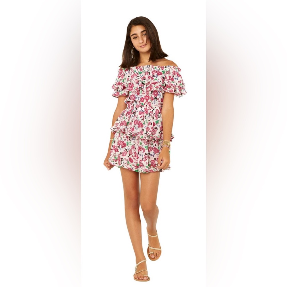 Misa Los Angeles ruffle floral skirt; size Medium
